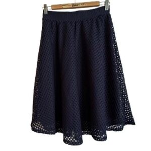 Metro Wear Navy Eyelet A-Line Skirt - Size S